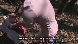 Girlfriends Eat Pussy and make a Sextape in the Woods