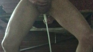 masturbation on a broomstick and piss after ejaculation in r