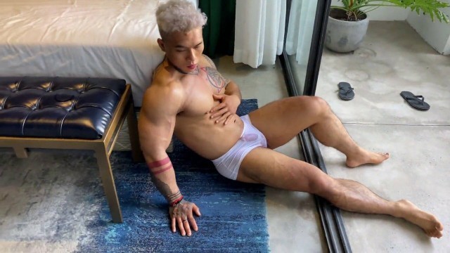 Asian bodybuilder bts photo shot