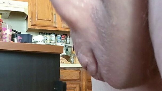 Daddy showing off his little shaved nuts