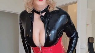 Rachel Slaps Her Ass in a Latex Catsuit