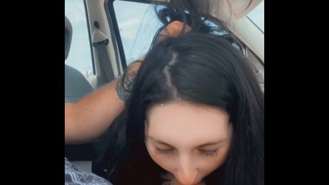 Shy E Girl gives Head in Grocery Parking Lot